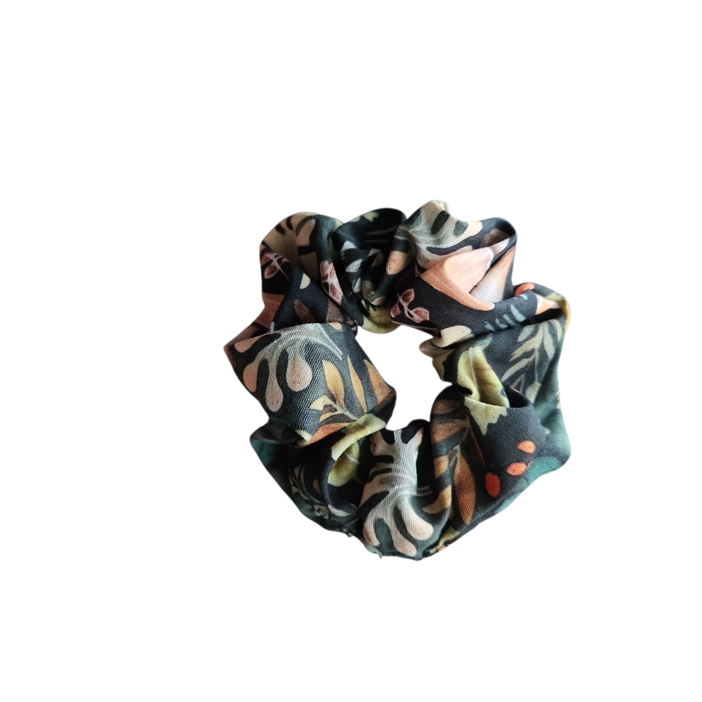 Handmade Mushroom Cotton Scrunchie Dark Whimsigoth Fungi Fluffy Hair Tie
